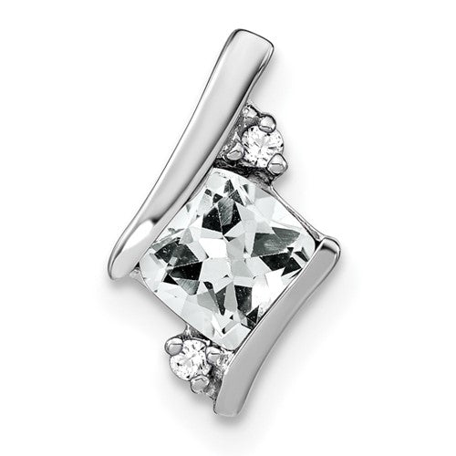 14k-white-gold-cushion-white-topaz-and-diamond-chain-slide-SolomonJeweler-Wichita-KS-CustomJewelry
