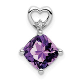 14k-white-gold-amethyst-and-diamond-heart-chain-slide-SolomonJeweler-Wichita-KS-CustomJewelry
