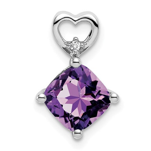 14k-white-gold-amethyst-and-diamond-heart-chain-slide-SolomonJeweler-Wichita-KS-CustomJewelry