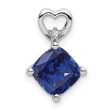 14k-white-gold-created-sapphire-and-diamond-heart-chain-slide-SolomonJeweler-Wichita-KS-CustomJewelry
