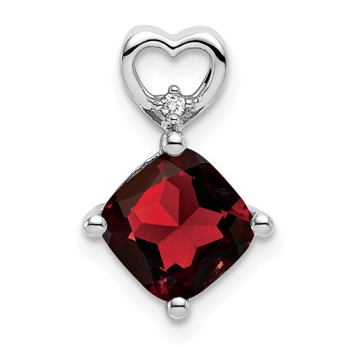 14k-white-gold-garnet-and-diamond-heart-chain-slide-SolomonJeweler-Wichita-KS-CustomJewelry
