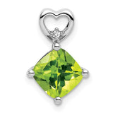 14k-white-gold-peridot-and-diamond-heart-chain-slide-SolomonJeweler-Wichita-KS-CustomJewelry
