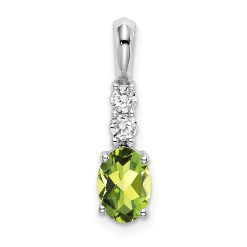 14k-white-gold-oval-peridot-and-diamond-pendant-SolomonJeweler-Wichita-KS-CustomJewelry