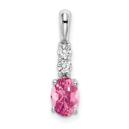 14k-white-gold-oval-pink-tourmaline-and-diamond-pendant-SolomonJeweler-Wichita-KS-CustomJewelry