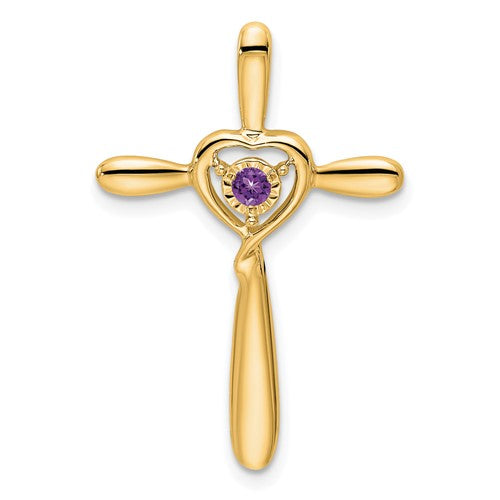 14k-amethyst-cross-w-heart-chain-slide-SolomonJeweler-Wichita-KS-CustomJewelry