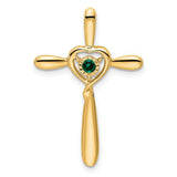 14k-created-emerald-cross-w-heart-chain-slide-SolomonJeweler-Wichita-KS-CustomJewelry