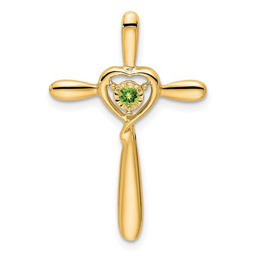 14k-peridot-cross-w-heart-chain-slide-SolomonJeweler-Wichita-KS-CustomJewelry