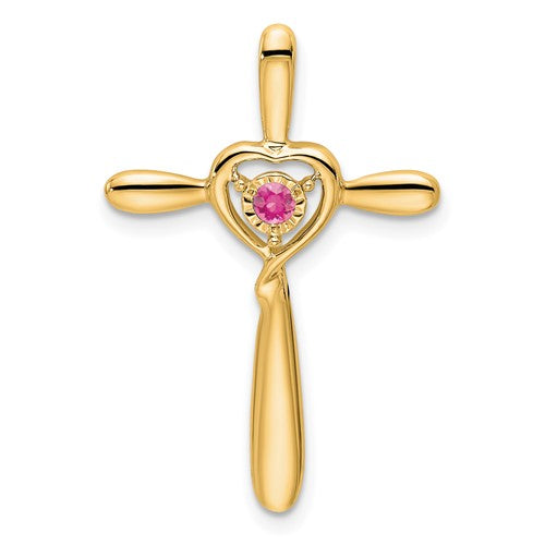 14k-pink-tourmaline-cross-w-heart-chain-slide-SolomonJeweler-Wichita-KS-CustomJewelry