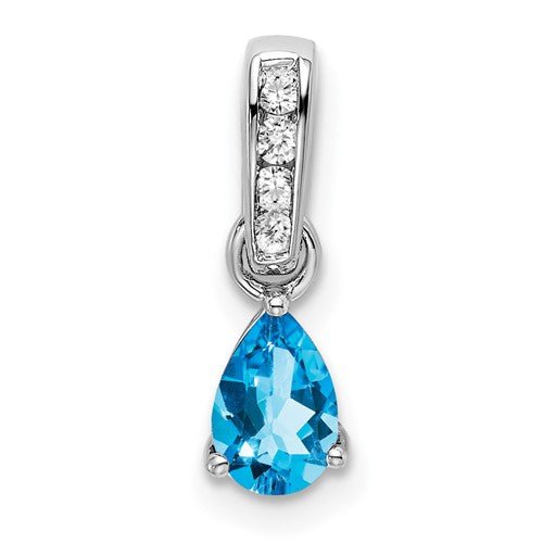 14k-white-gold-pear-blue-topaz-and-diamond-pendant-SolomonJeweler-Wichita-KS-CustomJewelry