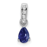 14k-white-gold-pear-created-sapphire-and-diamond-pendant-SolomonJeweler-Wichita-KS-CustomJewelry