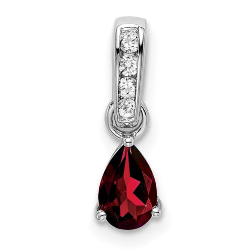 14k-white-gold-pear-garnet-and-diamond-pendant-SolomonJeweler-Wichita-KS-CustomJewelry