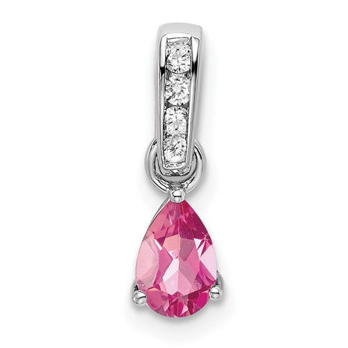 14k-white-gold-pear-pink-tourmaline-and-diamond-pendant-SolomonJeweler-Wichita-KS-CustomJewelry
