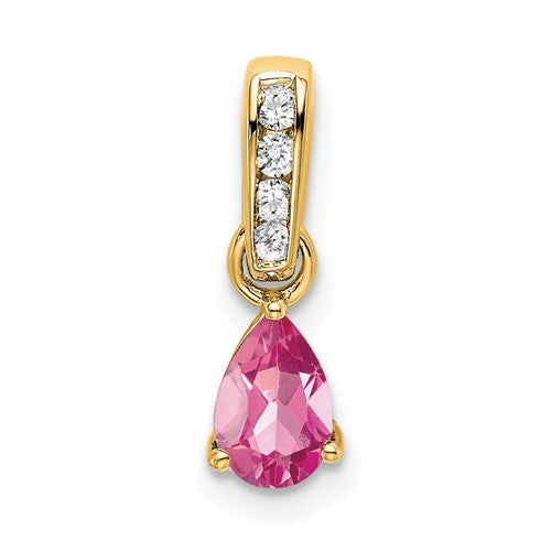 14k-pear-pink-tourmaline-and-diamond-pendant-SolomonJeweler-Wichita-KS-CustomJewelry