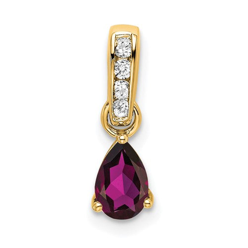 14k-pear-rhodolite-garnet-and-diamond-pendant-SolomonJeweler-Wichita-KS-CustomJewelry