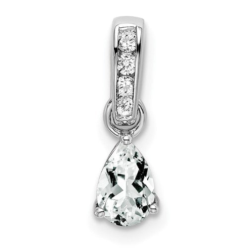 14k-white-gold-pear-white-topaz-and-diamond-pendant-SolomonJeweler-Wichita-KS-CustomJewelry