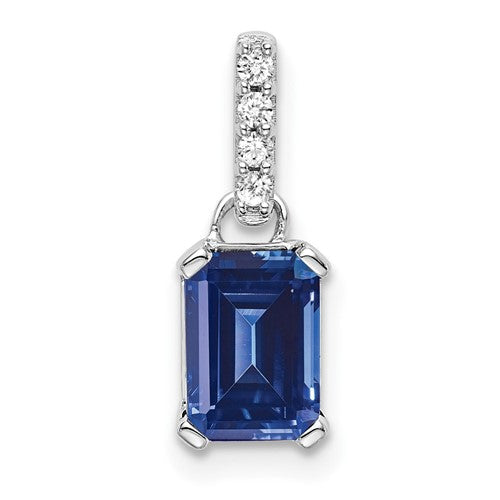14k-white-gold-created-sapphire-and-diamond-pendant-SolomonJeweler-Wichita-KS-CustomJewelry