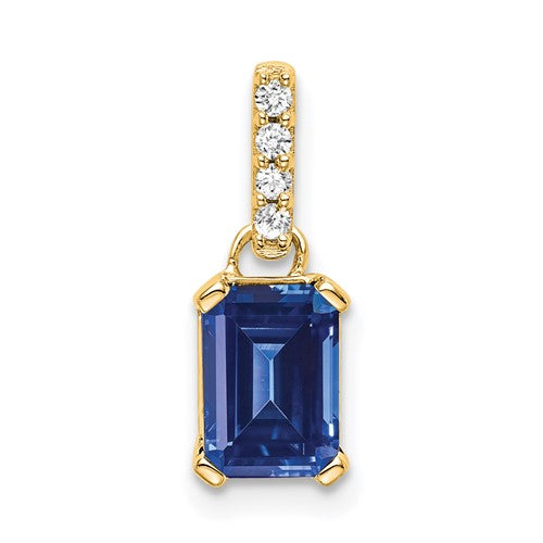 14k-created-sapphire-and-diamond-pendant-SolomonJeweler-Wichita-KS-CustomJewelry