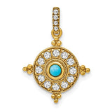 14k-turquoise-and-white-topaz-pendant-SolomonJeweler-Wichita-KS-CustomJewelry