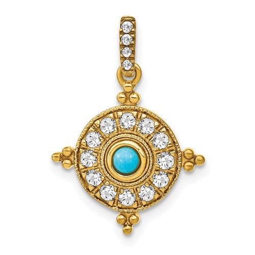 14k-turquoise-and-white-topaz-pendant-SolomonJeweler-Wichita-KS-CustomJewelry