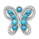 14k-white-gold-turquoise-and-white-topaz-butterfly-chain-slide-SolomonJeweler-Wichita-KS-CustomJewelry