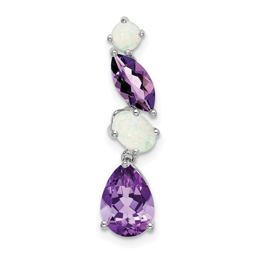14k-white-gold-amethyst-and-opal-chain-slide-SolomonJeweler-Wichita-KS-CustomJewelry