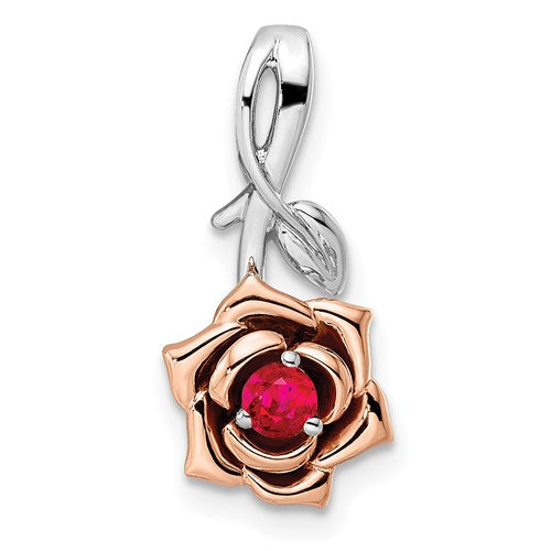 14k-two-tone-white-rose-ruby-flower-pendant-SolomonJeweler-Wichita-KS-CustomJewelry