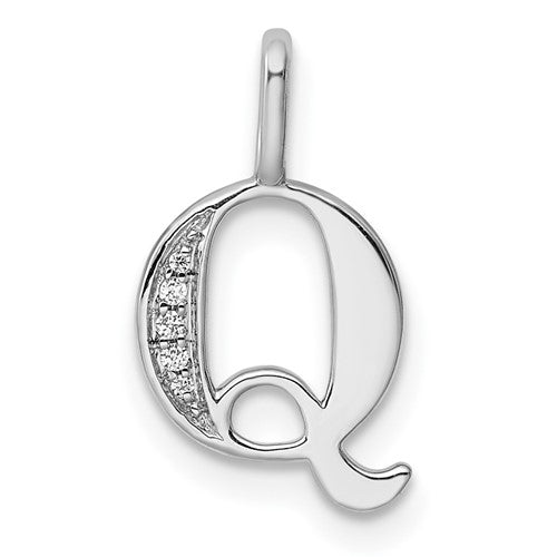 14k-white-gold-diamond-letter-q-initial-pendant-SolomonJeweler-Wichita-KS-CustomJewelry