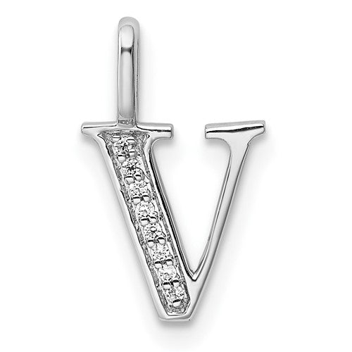 14k-white-gold-diamond-letter-v-initial-pendant-SolomonJeweler-Wichita-KS-CustomJewelry