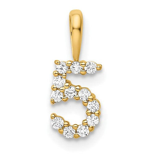 14k-diamond-number-5-pendant-SolomonJeweler-Wichita-KS-CustomJewelry
