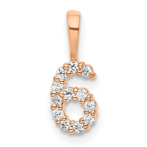 14k-rose-gold-diamond-number-6-pendant-SolomonJeweler-Wichita-KS-CustomJewelry