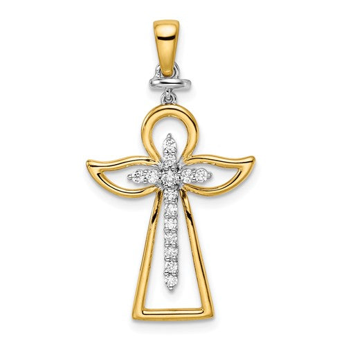 14k-two-tone-polished-diamond-cross-SolomonJeweler-Wichita-KS-CustomJewelry