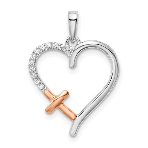 14k-two-tone-white-and-rose-heart-w-cross-diamond-pendant-SolomonJeweler-Wichita-KS-CustomJewelry