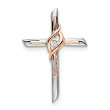 14k-two-tone-white-rose-diamond-cross-chain-slide-SolomonJeweler-Wichita-KS-CustomJewelry