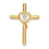 14k-polished-cross-with-heart-diamond-chain-slide-SolomonJeweler-Wichita-KS-CustomJewelry