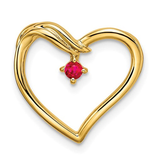 14k-polished-ruby-heart-chain-slide-SolomonJeweler-Wichita-KS-CustomJewelry