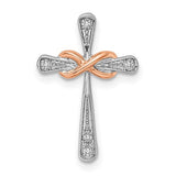 14k-two-tone-white-rose-cross-w-infinity-diamond-chain-slide-SolomonJeweler-Wichita-KS-CustomJewelry