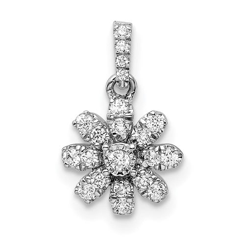 14k-white-gold-polished-diamond-flower-pendant-SolomonJeweler-Wichita-KS-CustomJewelry