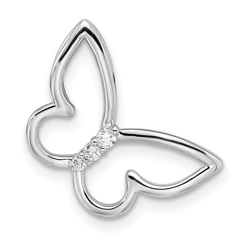 14k-white-gold-polished-butterfly-diamond-chain-slide-SolomonJeweler-Wichita-KS-CustomJewelry
