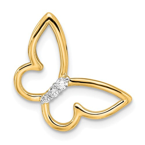 14k-polished-butterfly-diamond-chain-slide-SolomonJeweler-Wichita-KS-CustomJewelry