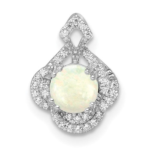 14k-white-gold-polished-oval-opal-diamond-vintage-chain-slide-SolomonJeweler-Wichita-KS-CustomJewelry