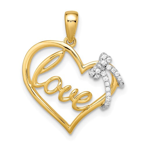 14k-two-tone-polished-heart-with-bow-diamond-pendant-SolomonJeweler-Wichita-KS-CustomJewelry