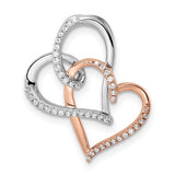14k-two-tone-white-and-rose-double-heart-diamond-chain-slide-SolomonJeweler-Wichita-KS-CustomJewelry