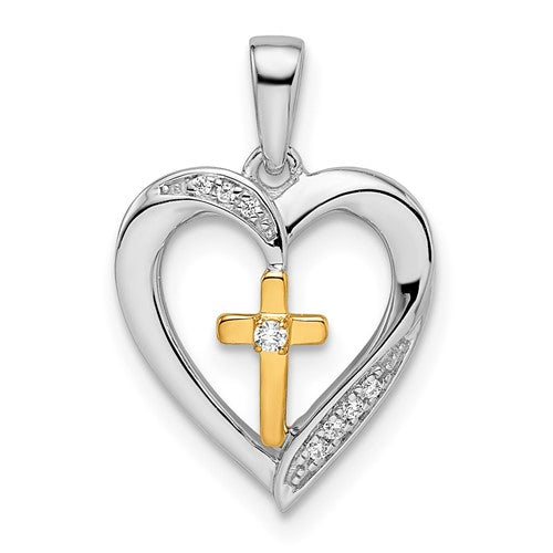 14k-two-tone-heart-with-cross-diamond-pendant-SolomonJeweler-Wichita-KS-CustomJewelry