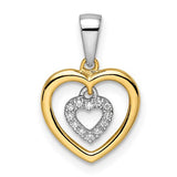 14k-two-tone-heart-dangle-diamond-pendant-SolomonJeweler-Wichita-KS-CustomJewelry