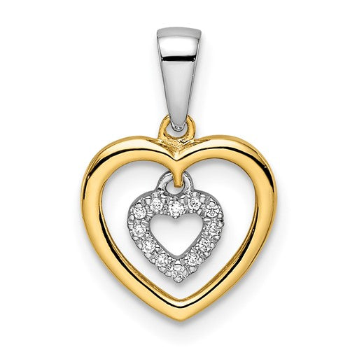 14k-two-tone-heart-dangle-diamond-pendant-SolomonJeweler-Wichita-KS-CustomJewelry