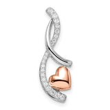 14k-two-tone-white-and-rose-heart-diamond-chain-slide-SolomonJeweler-Wichita-KS-CustomJewelry