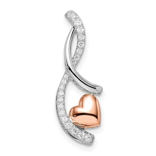 14k-two-tone-white-and-rose-heart-diamond-chain-slide-SolomonJeweler-Wichita-KS-CustomJewelry