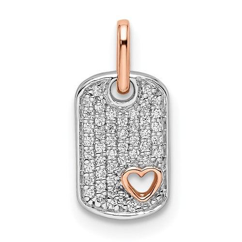 14k-two-tone-white-and-rose-small-dog-tag-w-heart-diamond-pendant-SolomonJeweler-Wichita-KS-CustomJewelry