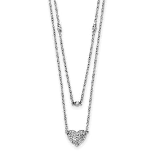 14k-white-gold-double-strand-heart-18in-necklace-SolomonJeweler-Wichita-KS-CustomJewelry