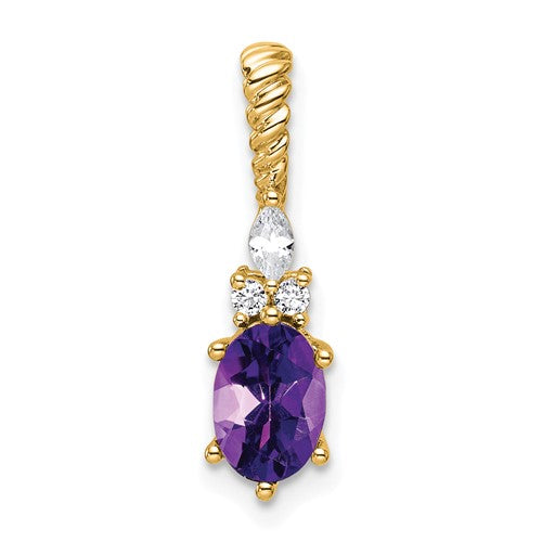 14k-polished-diamond-and-amethyst-twisted-chain-slide-SolomonJeweler-Wichita-KS-CustomJewelry